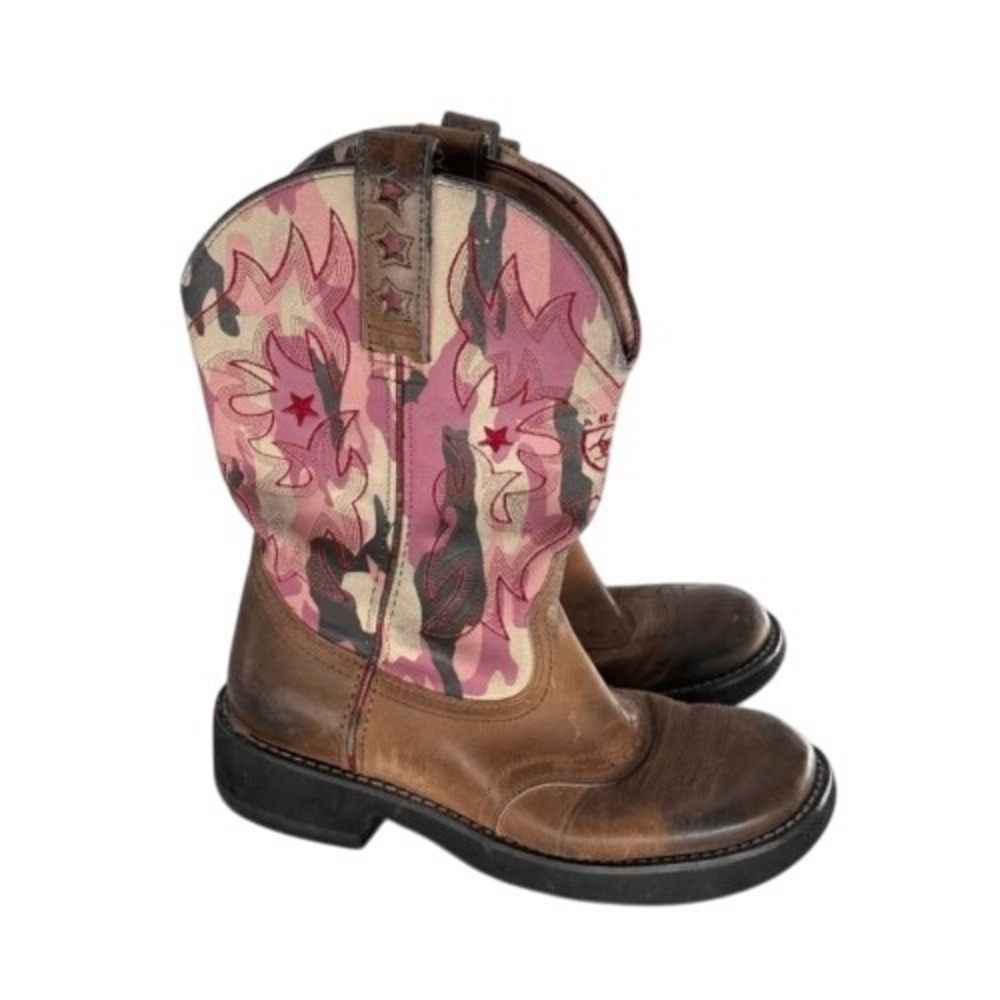 Ariat Cowboy Boots Western Probaby Women Size 6.5 Pink Brown Camo‎